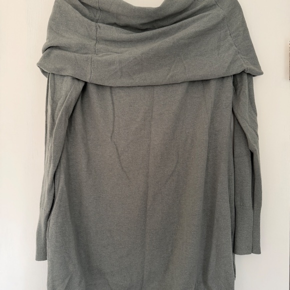 Dusty Green/Gray Off The Shoulder Sweater - Picture 2 of 2